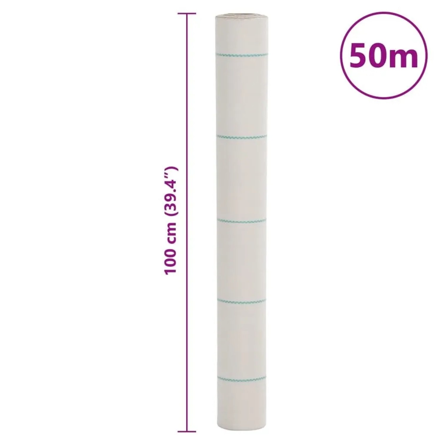 vidaXL Unkrautvlies Weiß 1x50 m PP 4005908_8