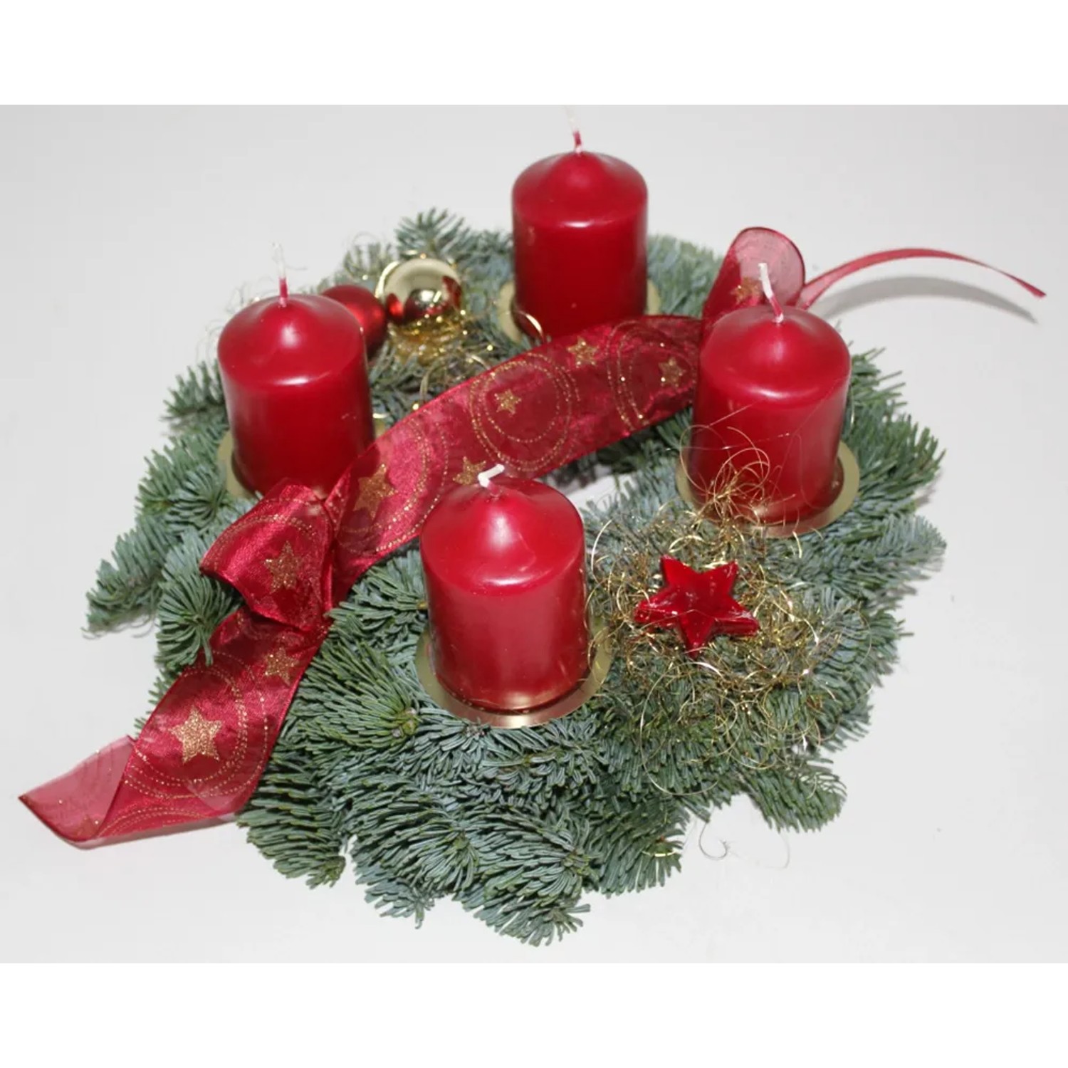 Adventskranz mit 4 Kerzen Ø 25 cm Altrot kaufen bei OBI
