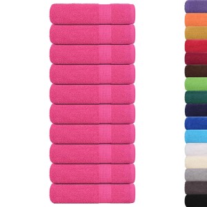 vidaXL Duschtücher 10 Stk Rosa 70x140 cm 360 g/m² 100% Baumwolle 137051