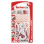 Fischer Dübel DuoPower 6x30 mit Rundhaken, 6er-Pack. Dübel rot/grau mit Schrauben und Haken.