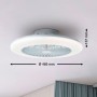 Weiße LED-Deckenleuchte Salerno mit Ventilator, Durchmesser 48,5 cm.