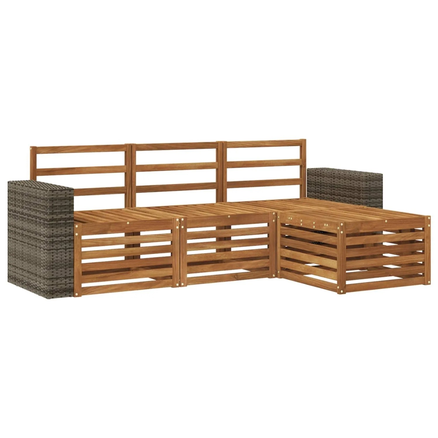 vidaXL Outdoor-Sofagarnitur 4 Stk Natur 3384215
