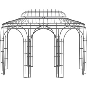Eleo Pavillon Verona aus Metall, pulverbeschichtet in DB703 Anthrazit. Ideal für Garten & Terrasse.