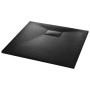 Schwarze, rechteckige vidaXL Duschwanne 90x80 cm aus SMC mit Steinoptik.