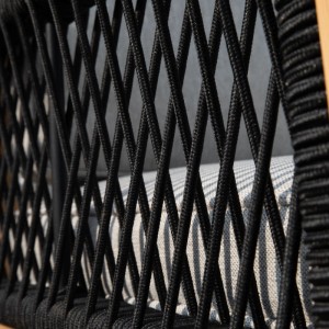 Detailaufnahme: Geflecht und Polster des Greemotion Lounge-Sets Monaco.