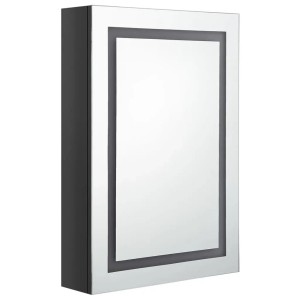 vidaXL LED-Spiegelschrank, glänzend schwarz, 50x13x70 cm. Bad Spiegelschrank mit LED-Beleuchtung.
