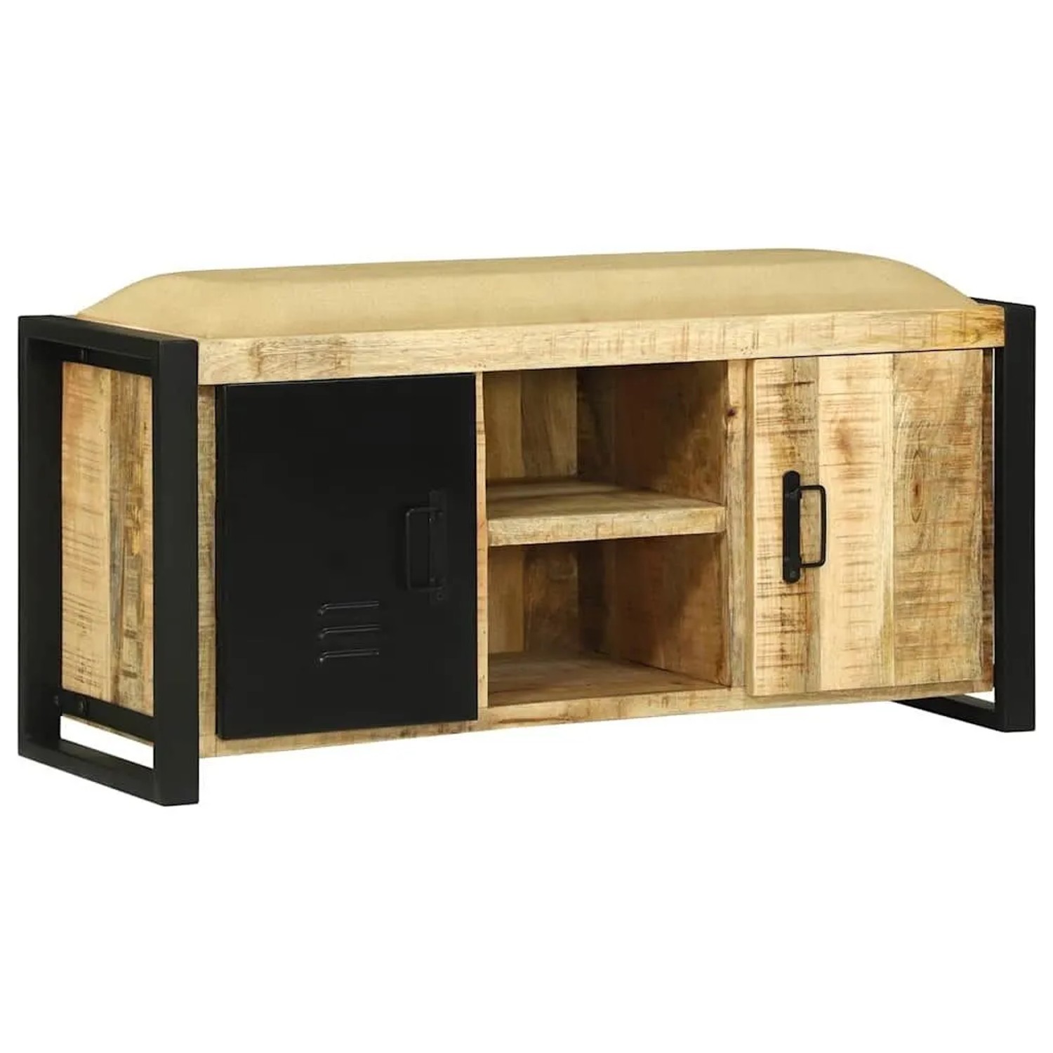 vidaXL Bank Schrank Braun 100 x 35 x 50 cm Massivholz Mango 4013617
