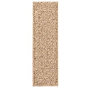 vidaXL Teppich ZIZUR Beige 200x200 cm Jute-Optik Indoor und Outdoor 4010397