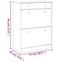 vidaXL Schuhschrank ALTA aus Massivholz Kiefer, 77x35x96 cm, mit Schublade und 2 Klapptüren.