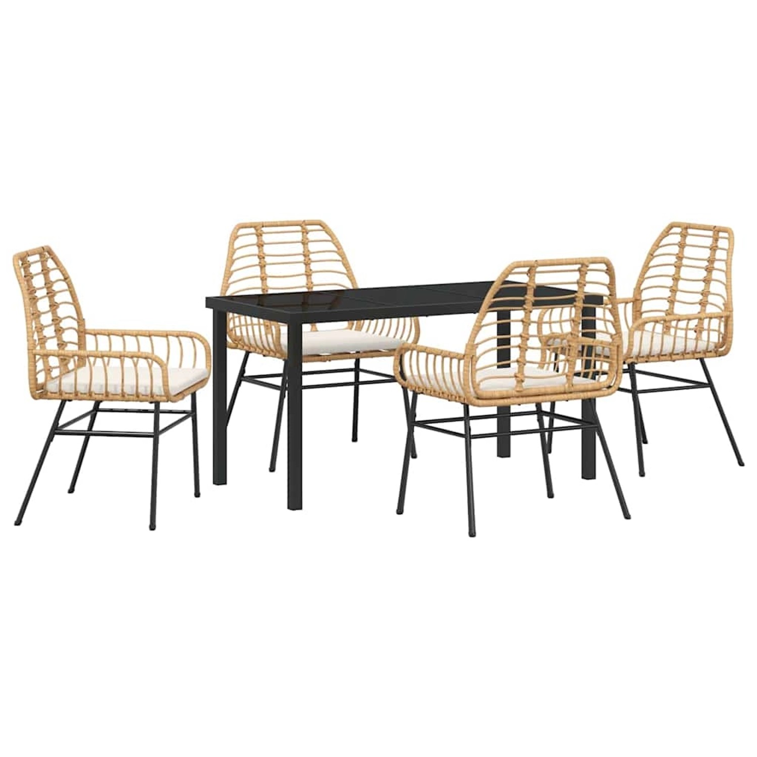 vidaXL Garten Essgruppe 5-Tlg Braun Poly Rattan 3380864 günstig online kaufen