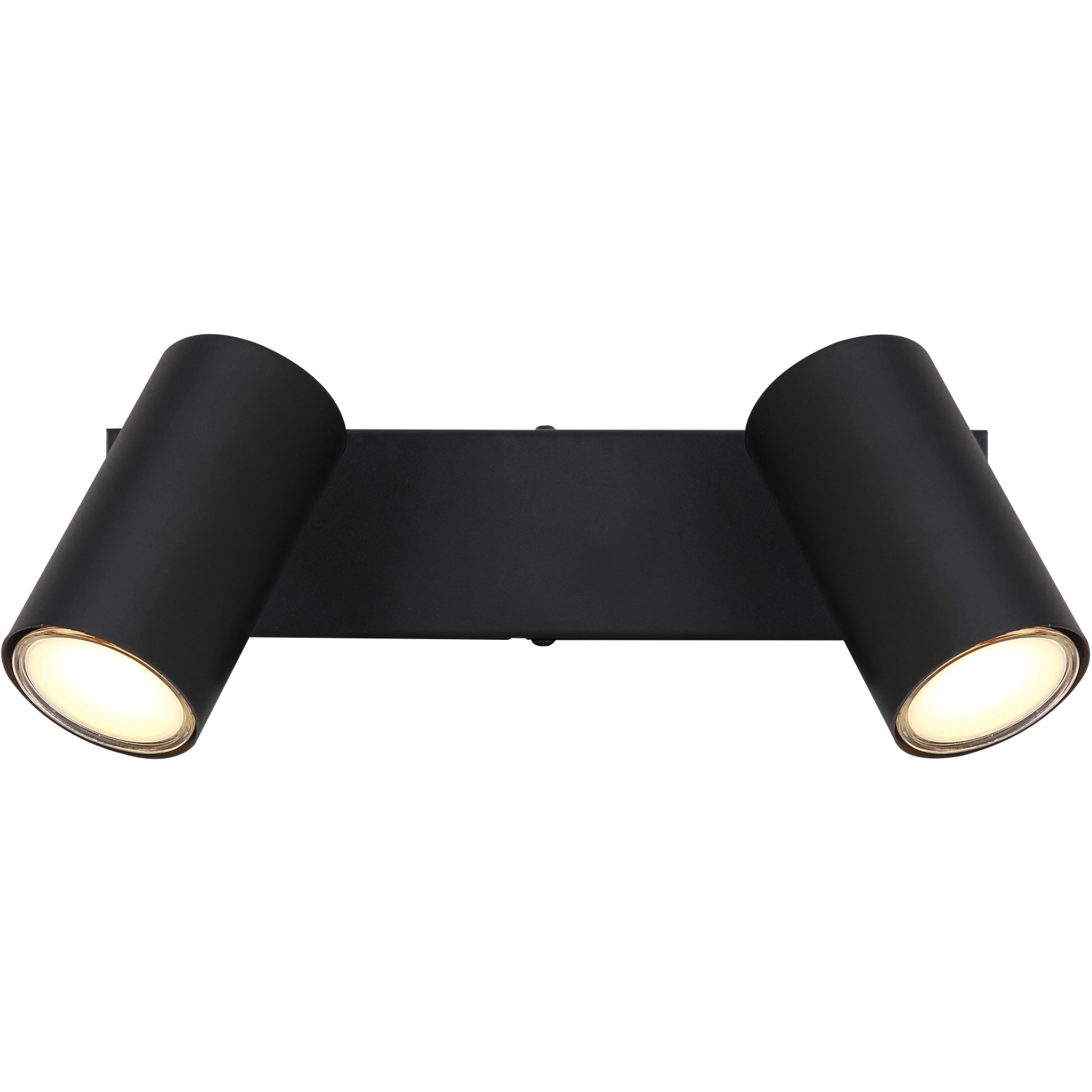 Schwarzer, 2-flammiger Globo Strahler Robby aus Metall, für GU10 Leuchtmittel.