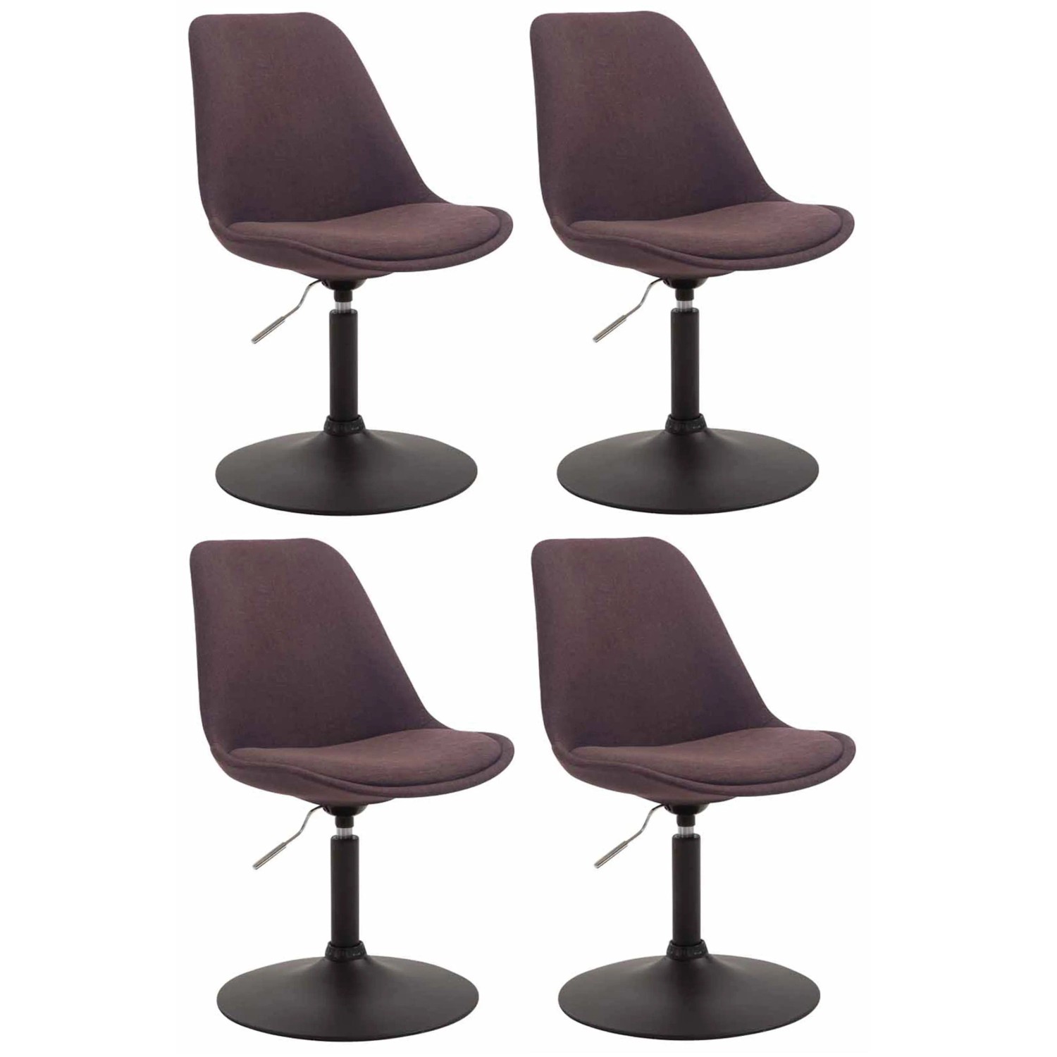 CLP 4er Set Esszimmerstühle Maverick Stoff Braun/Schwarz