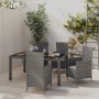 Graue 5-tlg. vidaXL Garten-Essgruppe aus Rattan mit Tisch, Stühlen und Kissen.