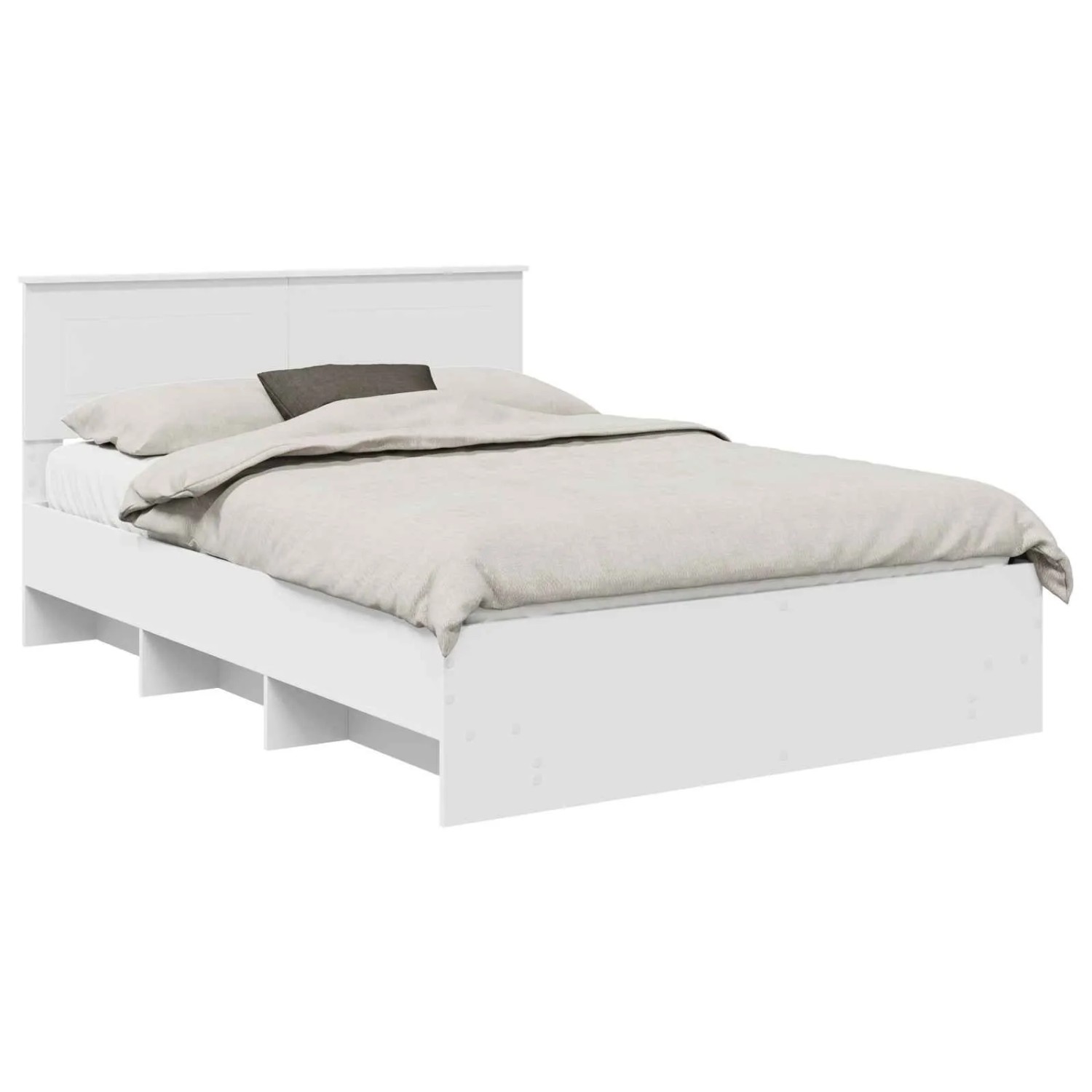 vidaXL Bettrahmen mit Kopfteil Weiß 140 x 200 cm Holzwerkstoff 3408844