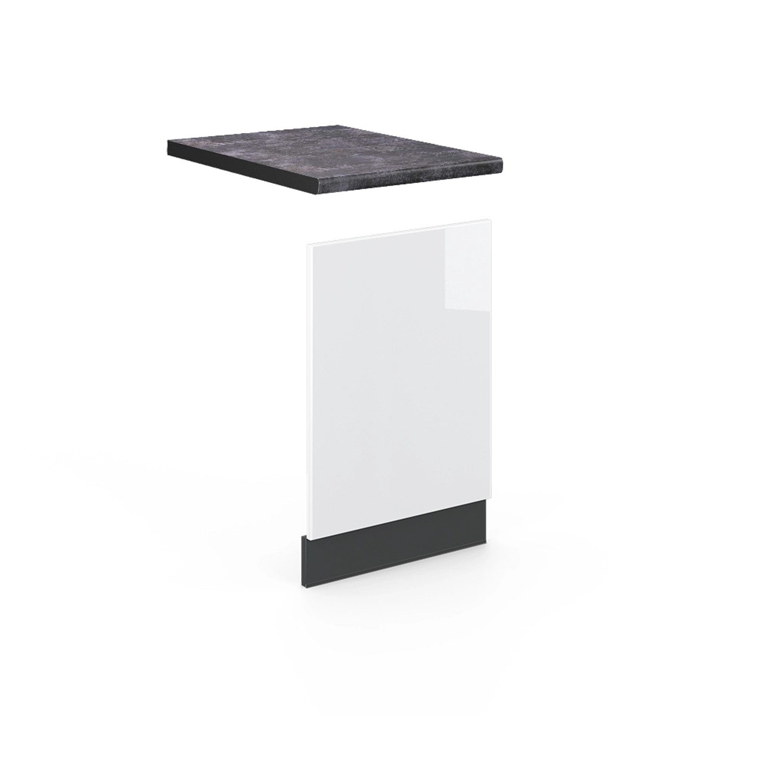 Thumbnail - Vicco Frontblende Fame-Line Weiß Hochglanz/Anthrazit 45 cm AP Anthrazit