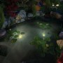 Beleuchteter Gartenteich mit Paulmann Plug & Shine LED-Teichbeleuchtung und Seerosen, warmweißes Licht.