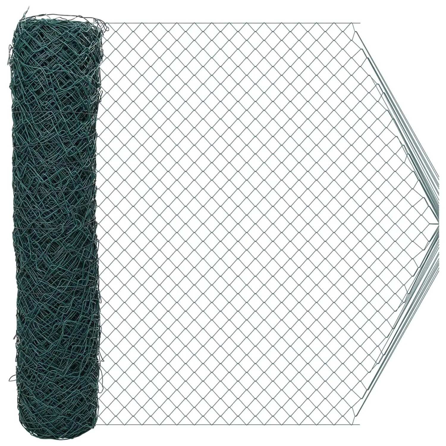vidaXL Maschendrahtzaun Grün 2 x 10 m Stahl 42033070