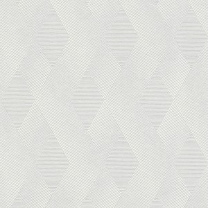 Überstreichbare Vliestapete Carlo mit geometrischem Grafikmuster in Weiß.