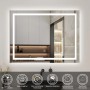 Aica Sanitär Badspiegel 120x80 cm mit LED-Beleuchtung, dimmbar und beschlagfrei.