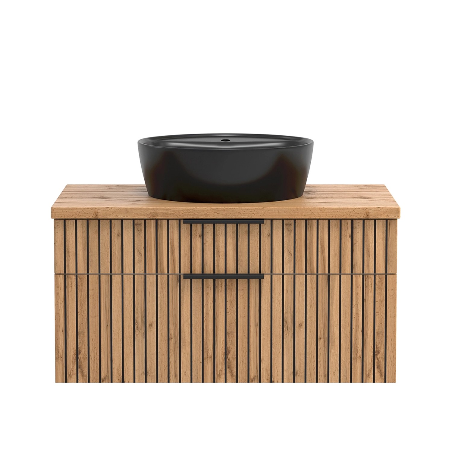 Held Möbel Waschtisch Manchester Aufsatzbecken Schwarz 55 x 80 x 47 cm Eich günstig online kaufen