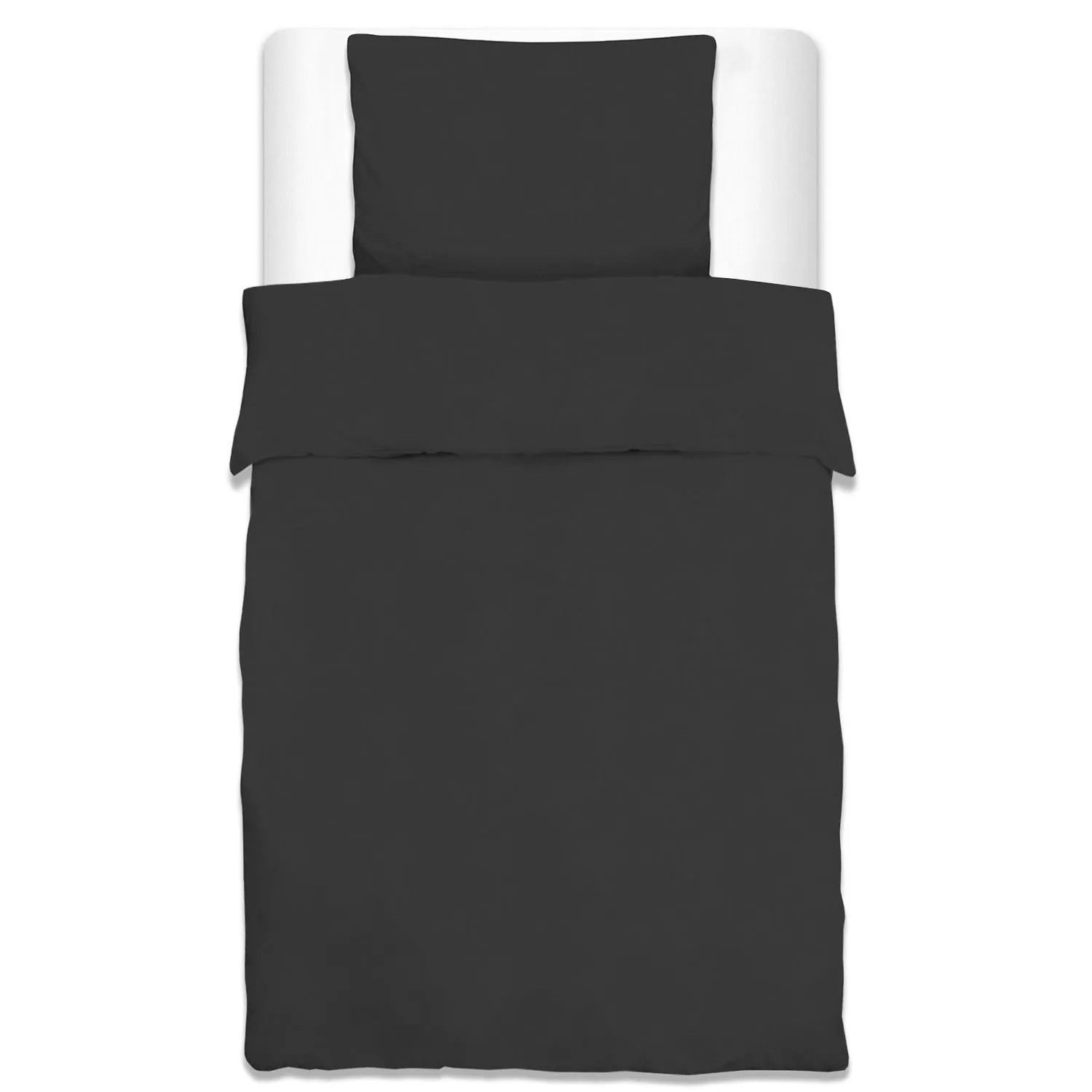 Beautissu Julie Bettwäsche 135x200cm + Kissenbezug 80x80cm Schwarz Renforcé günstig online kaufen