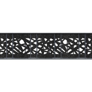 zaunzu Sichtschutz Vlies Graphic, schwarzgrau, 2,6m, für Doppelstabmattenzaun.