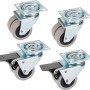 8-teiliges Set Parkettrollen Ø 40 mm mit Feststeller und weicher Lauffläche.
