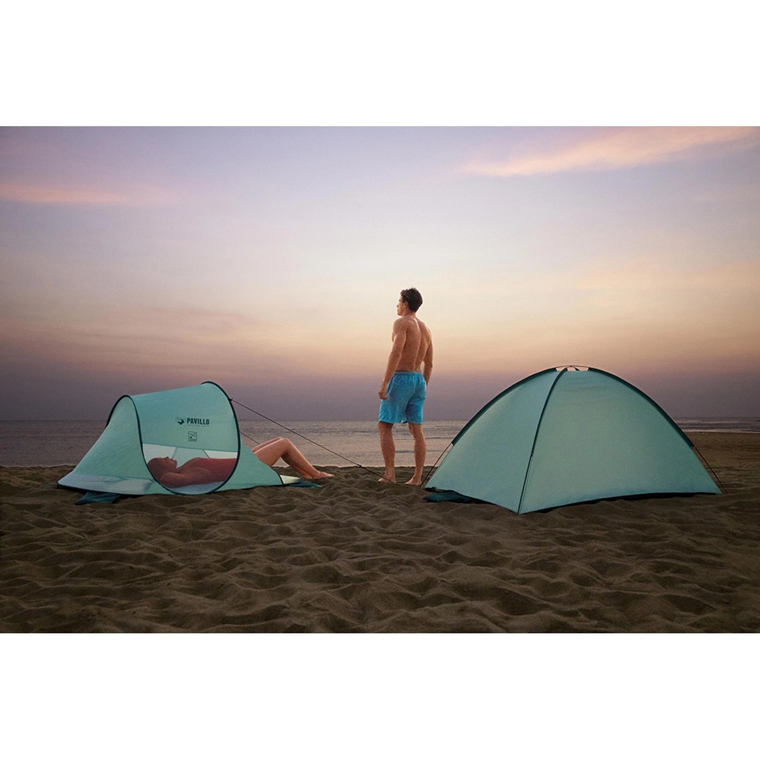 Pavillo Strandmuschel Beach Quick 2: Pop-Up Zelt für 2 Personen am Strand.