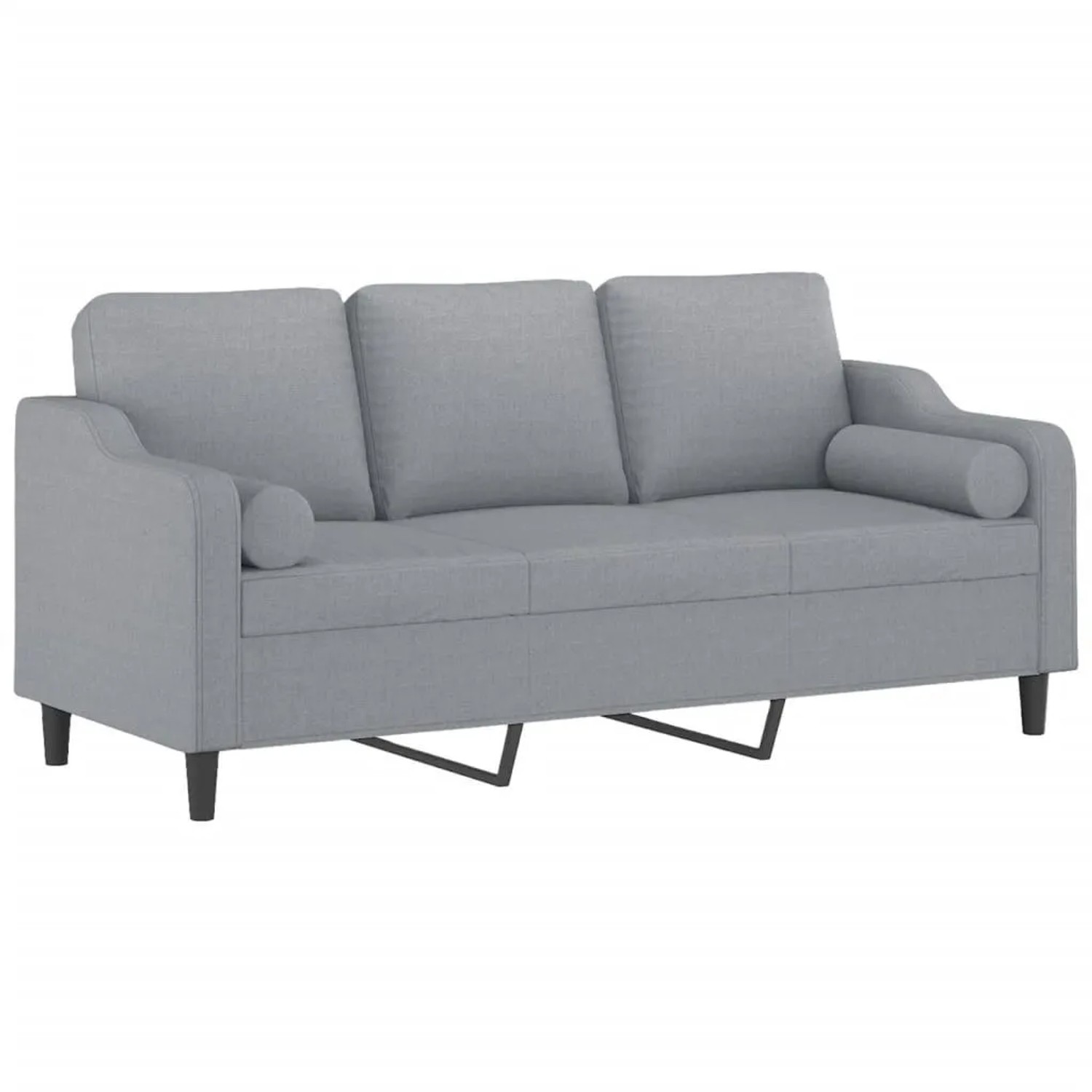 vidaXL 3-Sitzer-Sofa mit Zierkissen Hellgrau 180 cm Stoff 3200853 günstig online kaufen
