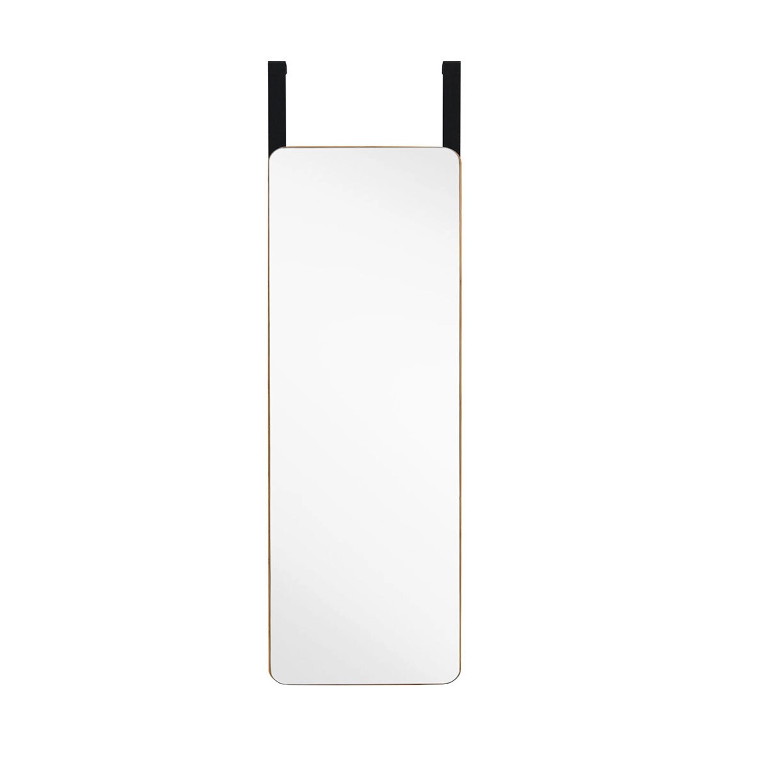 Costway Wandspiegel Türspiegel mit Bambusrahmen & Abgerundeten Ecken günstig online kaufen