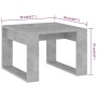 Moderner, grauer Beistelltisch (50x50x35 cm) im Beton-Look aus Holzwerkstoff.