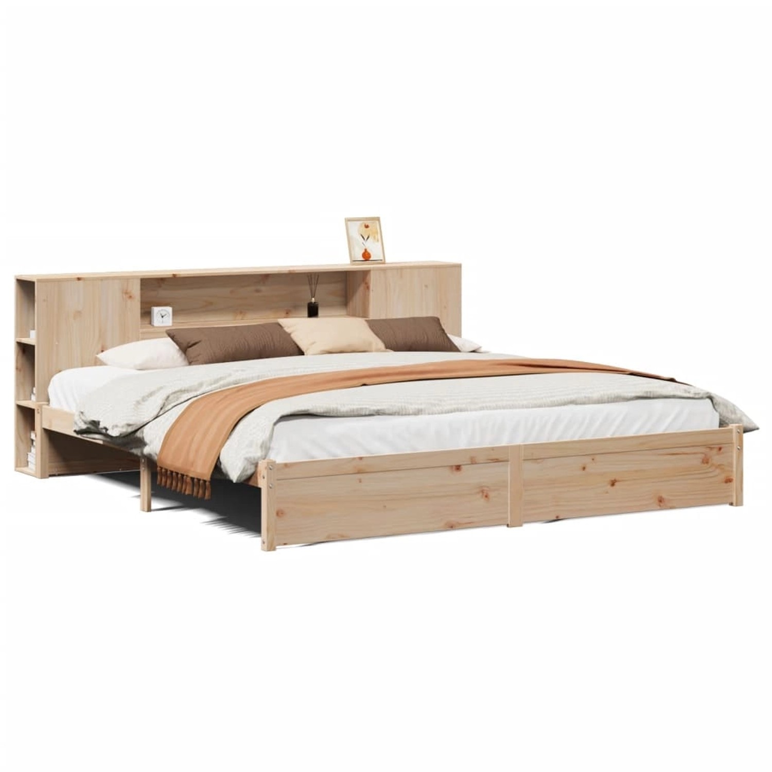 vidaXL Massivholzbett mit Regal ohne Matratze 180x200 cm Kiefernholz 332236 günstig online kaufen