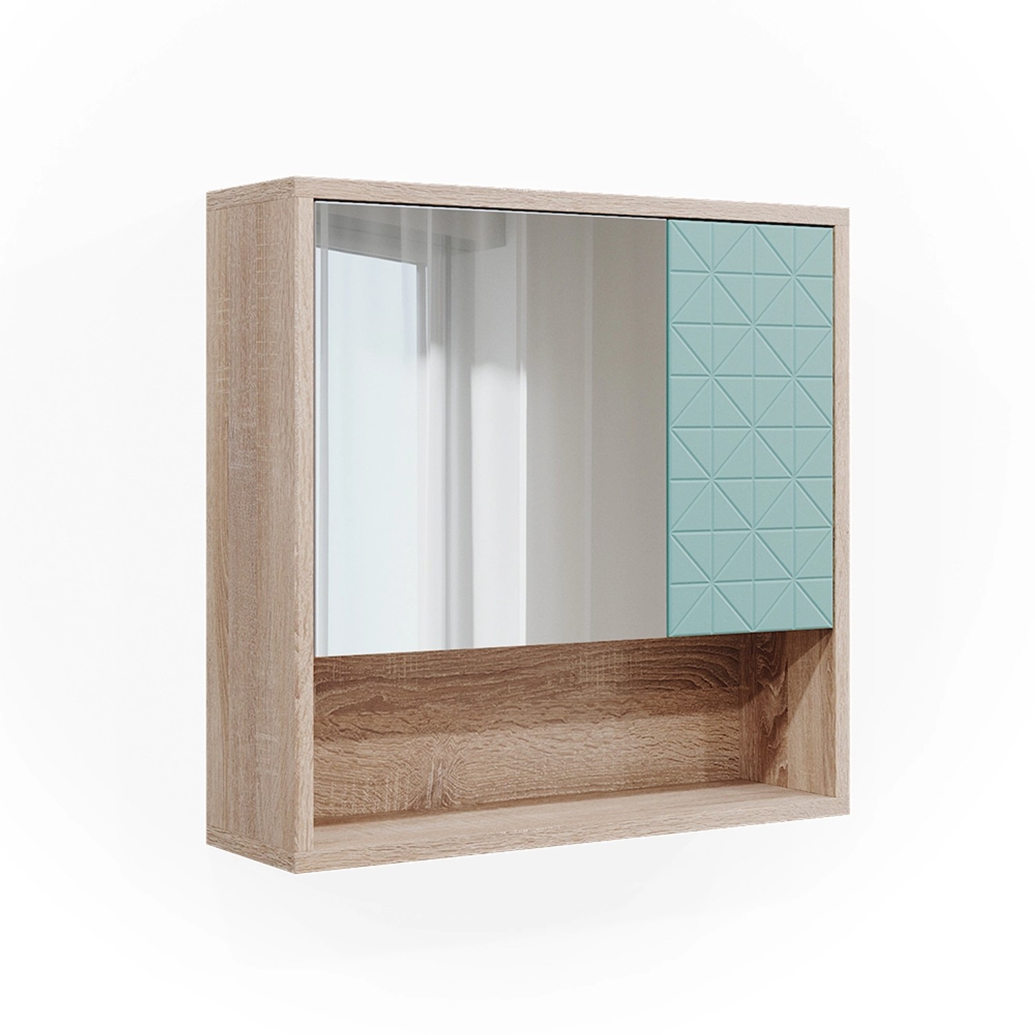Vicco Badspiegelschrank Agasta Mintgrün/Sonoma 54 x 53 cm