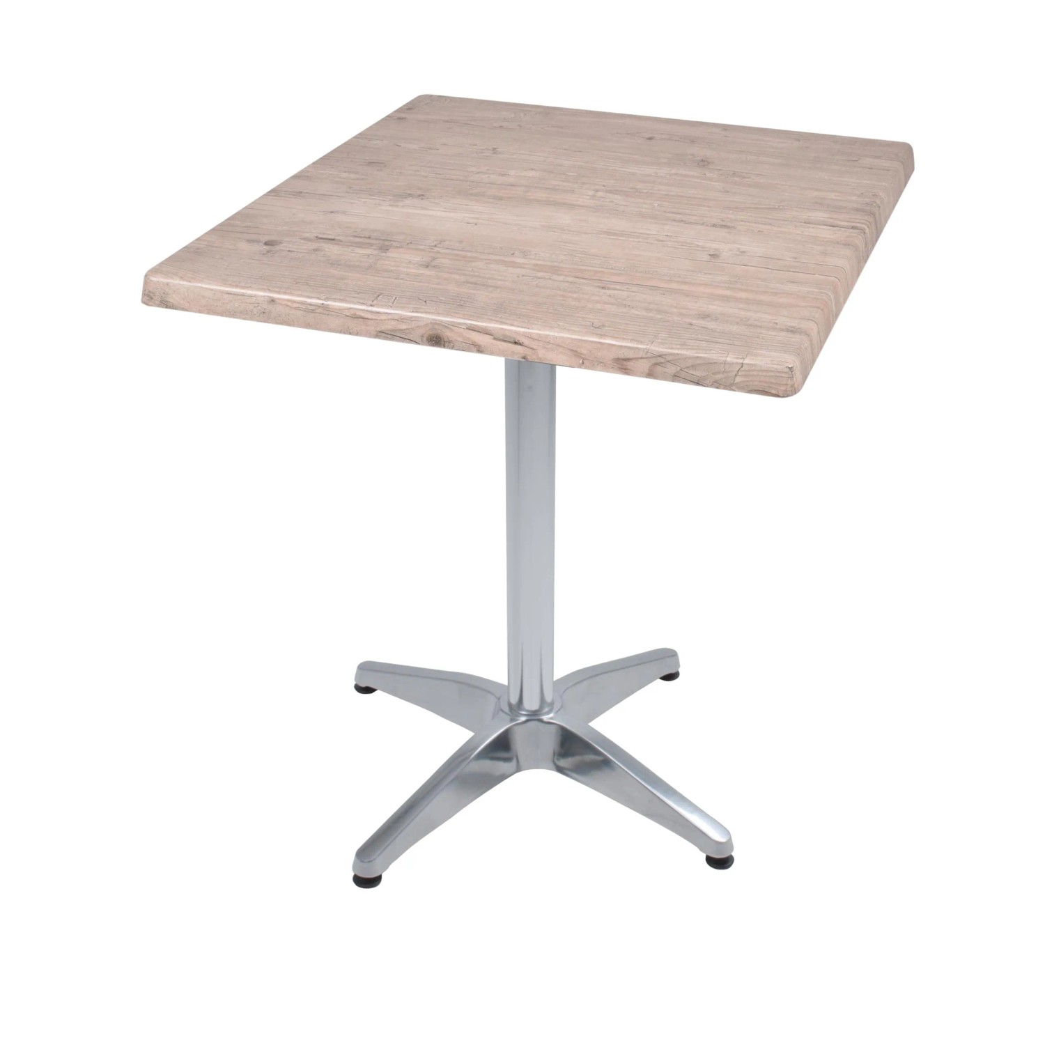 DELUKE Bistrotisch VIDOL 70x70cm Quadratisch Hellbraun Holz Cafétisch Bartisch Gartentisch Outdoor-Esstisch