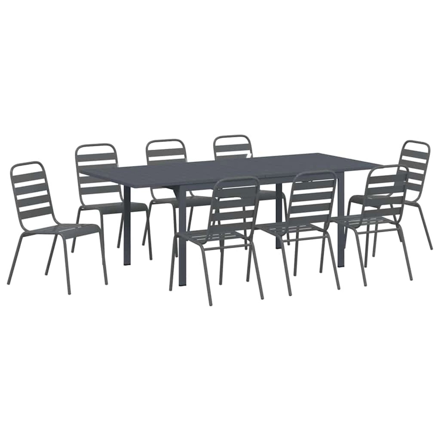 vidaXL Garten Essgruppe 9-Tlg Anthrazit Stahl 3378827 günstig online kaufen
