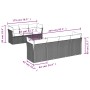 vidaXL Garten-Sofagarnitur, 8-teilig, beige Poly Rattan, mit Maßen. Gartenmöbel-Set mit Tisch, Eck- und Mittelsofas.