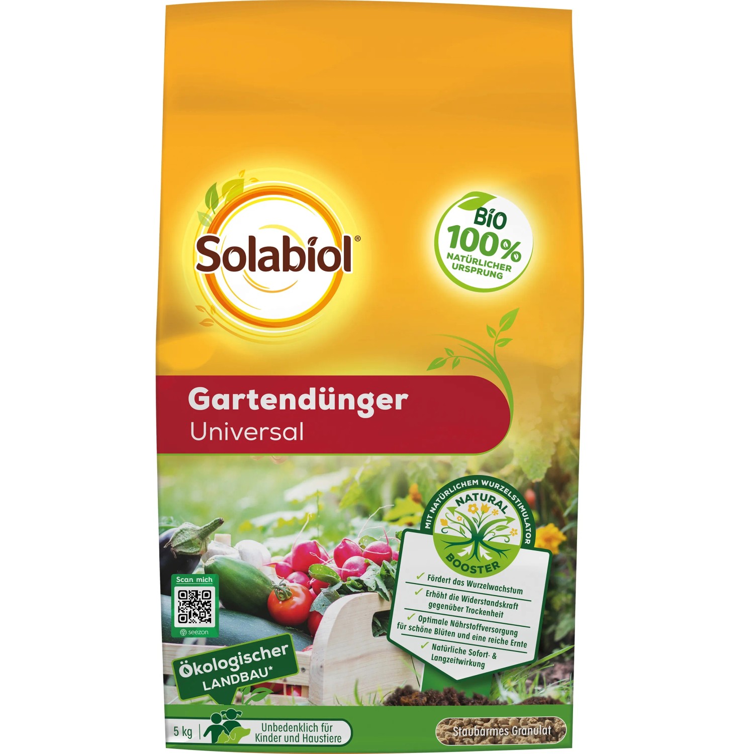 Solabiol Obstdünger 1,5 Kg – Organischer Dünger Für Obstbäume, NPK 4-6-10 + MgO, Bio Geeignet