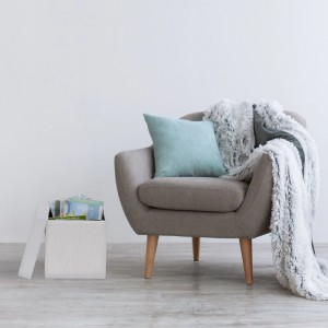 Relaxdays Sitzhocker Bambus Weiß Faltbar mit Stauraum 35 cm x 35 cm x 35 cm 2,5 kg