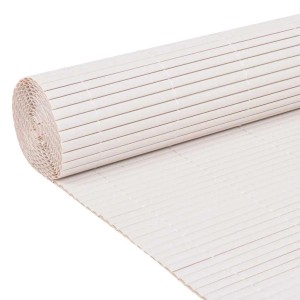 Gerollter, weißer vidaXL Gartenzaun, 110x400 cm, aus PVC. Sichtschutz und Windschutz für Garten und Balkon.