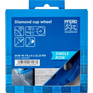 Pferd Diamant Schleifteller DCW 115x6x22,23mm für Winkelschleifer, zum Bearbeiten von Stein und Beton.