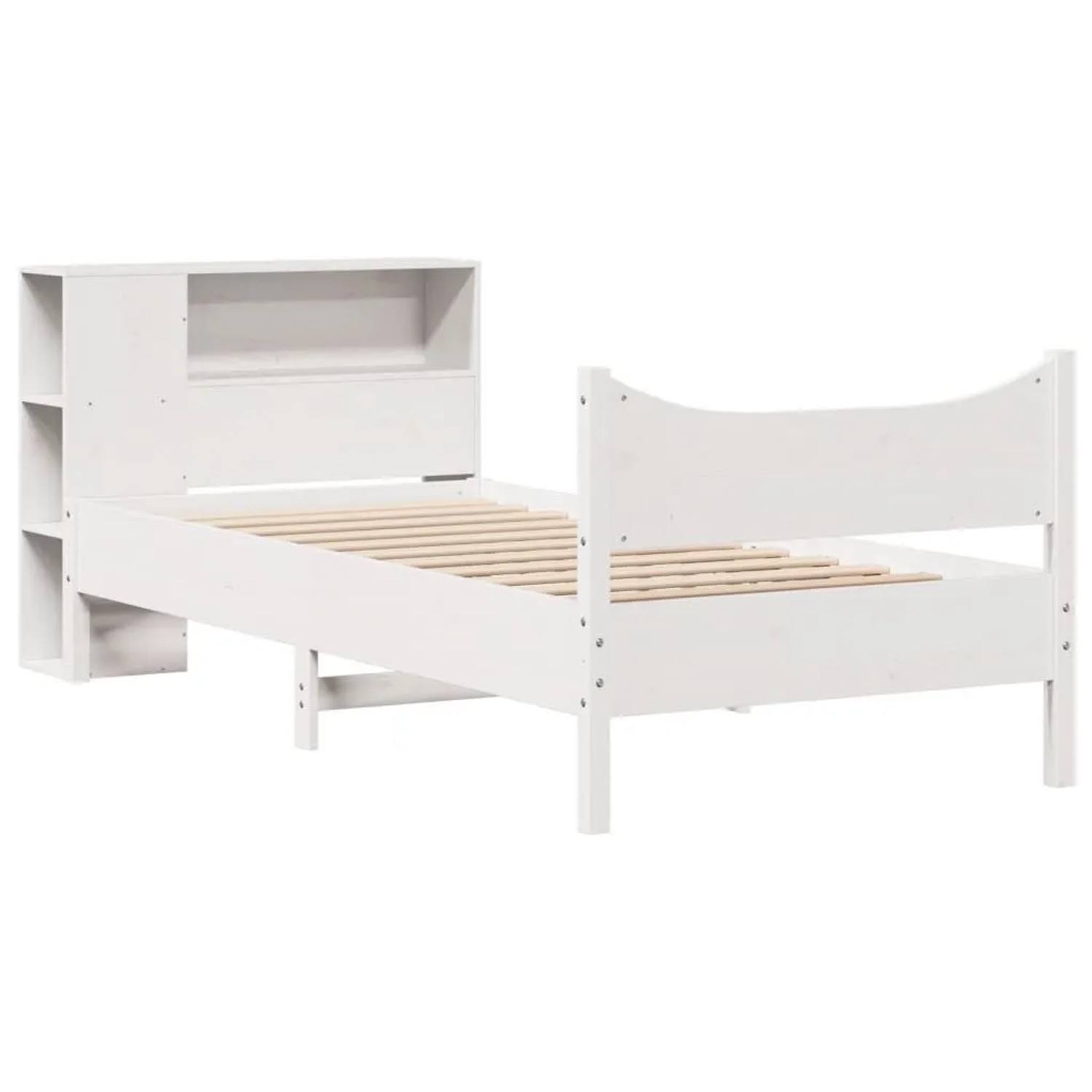 vidaXL Massivholzbett ohne Matratze Weiß 75x190 cm Kiefernholz 3323324