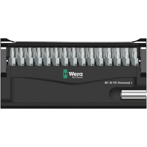 Wera Bitset Check Universal, 30-teilig. Kompaktes Bit-Set für Schraubarbeiten.