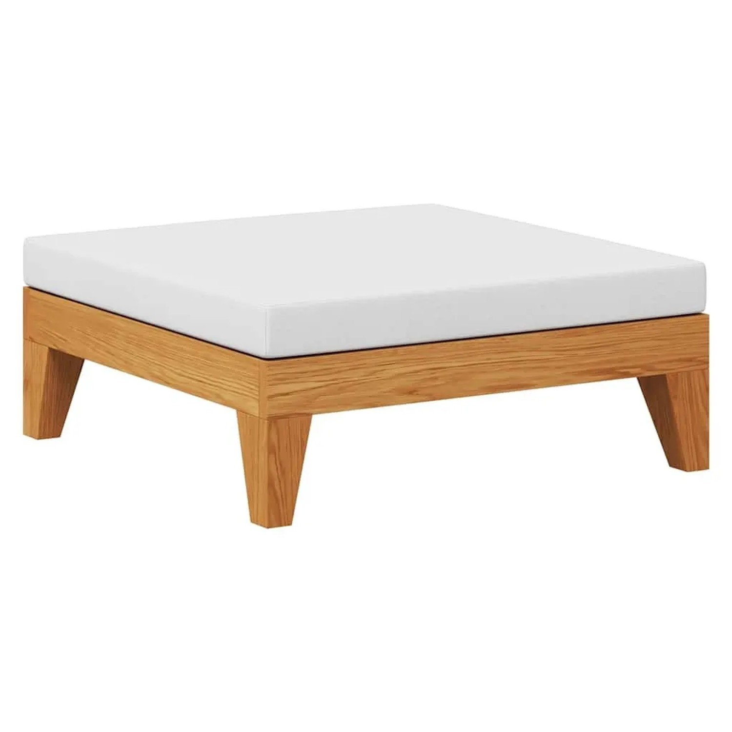 vidaXL Modular-Fußhocker mit Cremeweißen Kissen Akazie Massivholz 312152
