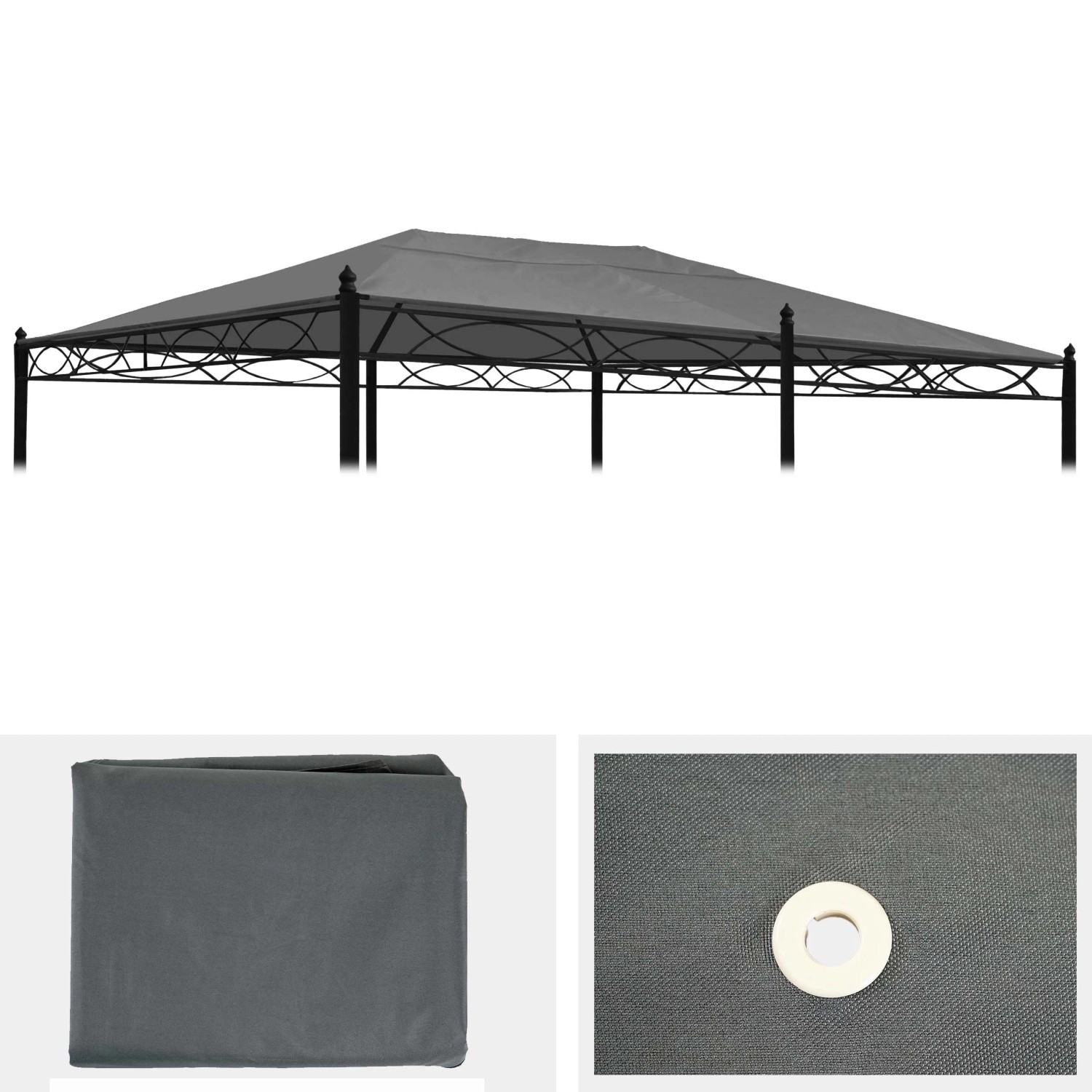 MCW Ersatzbezug Dach Pergola Calpe 5x3m Grau