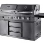 MyOutdoorKitchen Gas- und Holzkohlegrill Black Collection, freistehende Outdoorküche aus Edelstahl.