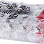 Steckklemme, 4-polig, transparent/rot, für Leiter Ø 0,5-2,5 mm, 15 Stück.