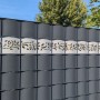 zaunzu Sichtschutz PREMIUM Dekor Floral1, lichtgrau, 2,55m. Zubehör für Zaunbau.