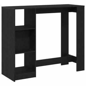 Schwarzer vidaXL Bartisch in Eichen-Optik mit Regalen, 124x46x103,5 cm.