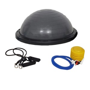 TRUTZHOLM Balancetrainer Set, schwarz, mit Handseilen und Luftpumpe für Yoga & Gymnastik.