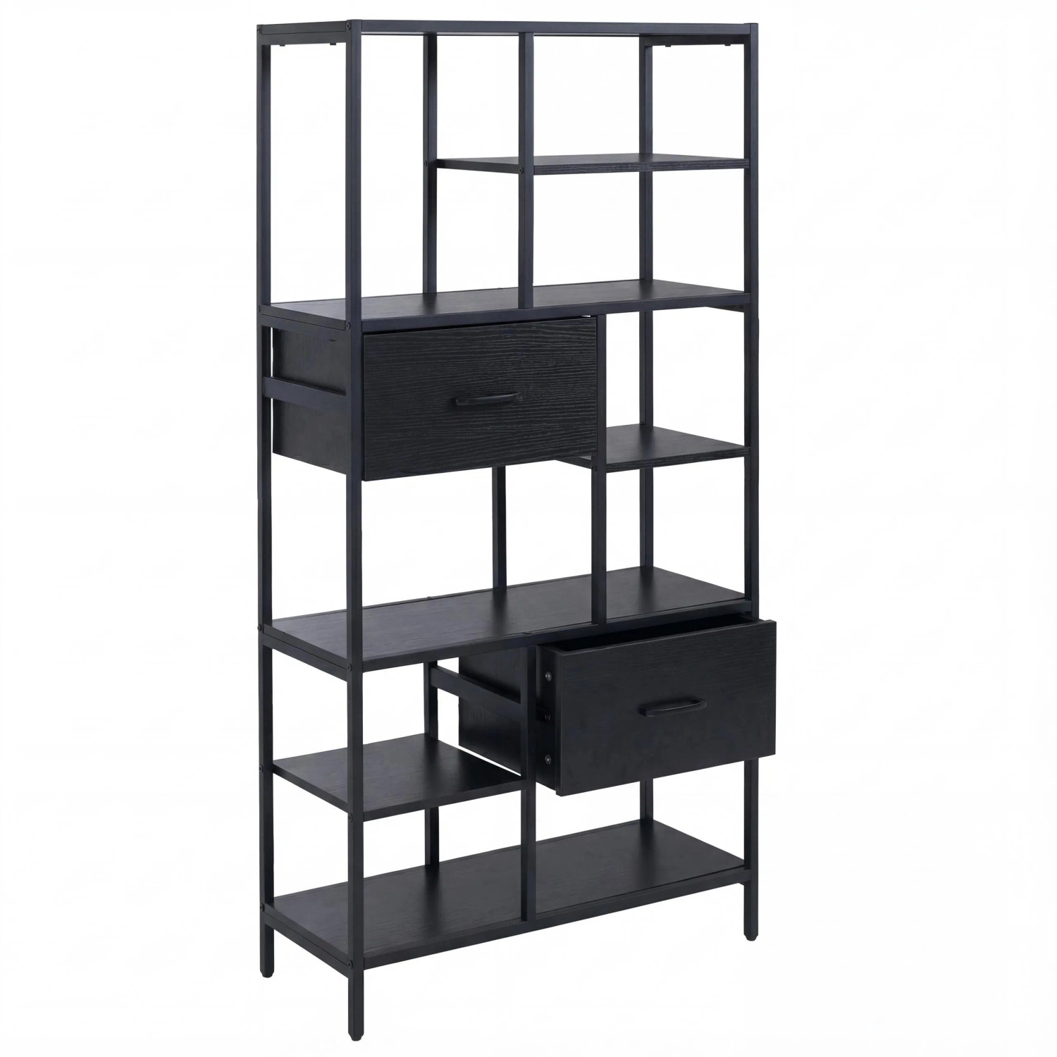 MCW Regal P11 Industrial MDF Metall Melamin 150x81x33cm Schwarz
